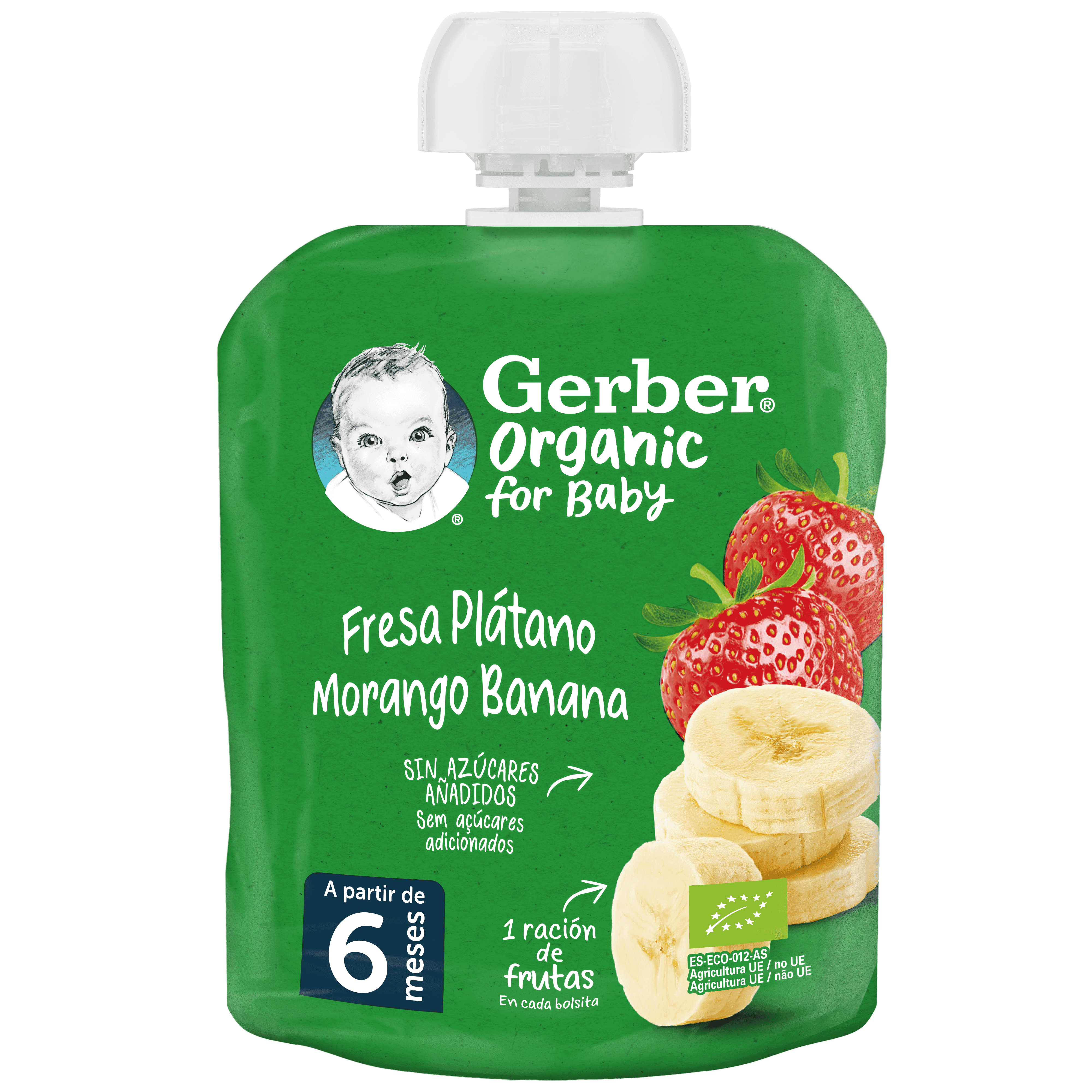 Fruta biológica para Bebé GERBER Organic Morango Banana
