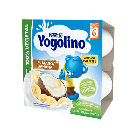 Copinhos YOGOLINO 100% Vegetal Banana 0% Açúcares Adicionados 
