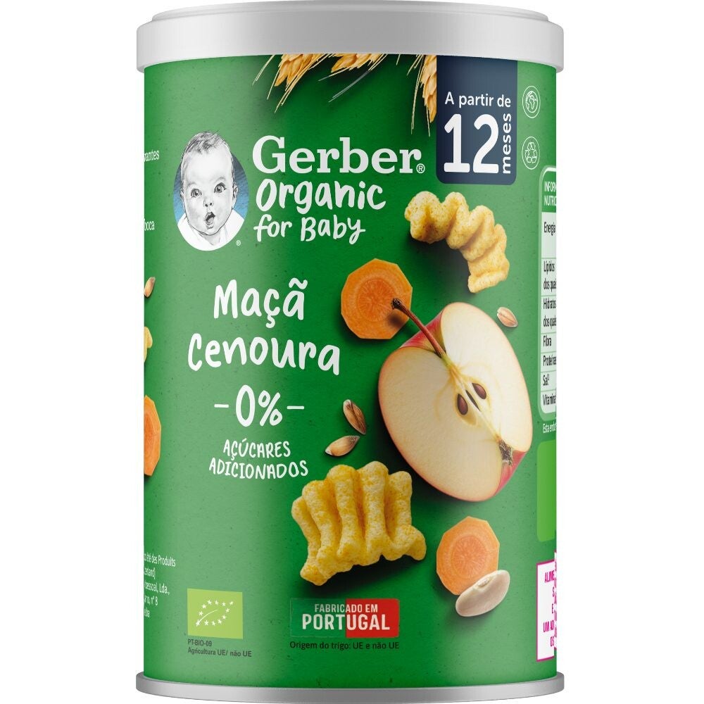 GERBER Organic Wavy Chips Maçã Cenoura 35g 