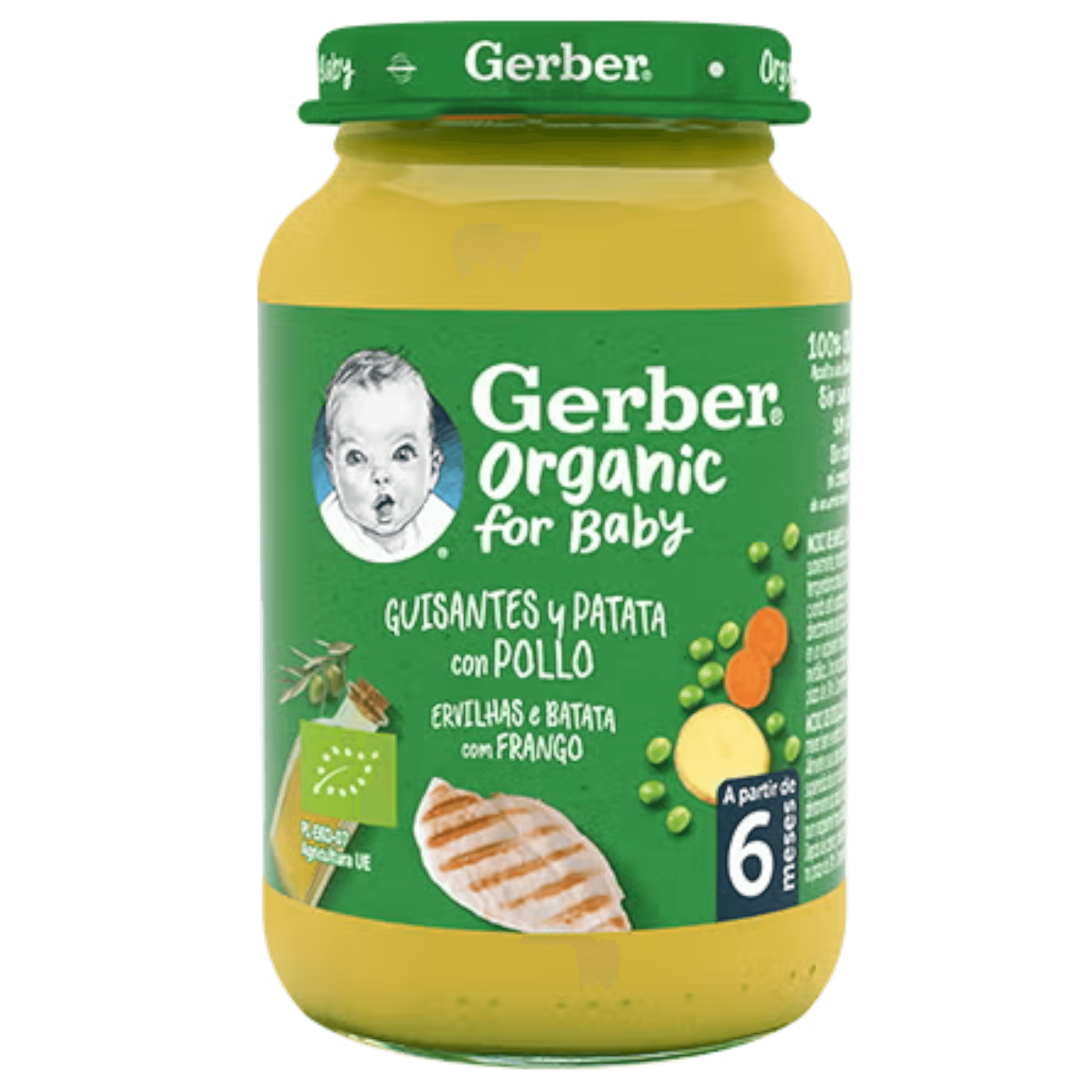 Refeição para Bebé GERBER Organic Ervilhas e Batatas com Frango