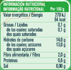 Fruta para Bebé GERBER Organic Pera, Maçã e Banana informação nutricional