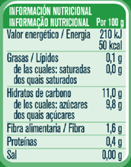 GERBER Organic Maçã Alperce Pêssego Tabela Nutricional