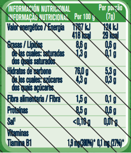 GERBER Organic Puffs Banana informação nutricional