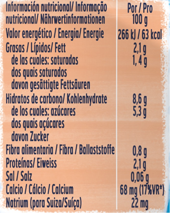 Tabela nutricional Pacotinho Yogolino Maçã Morango