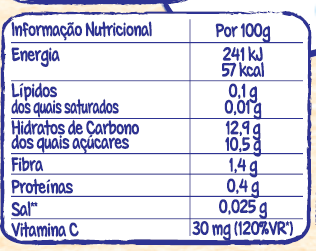 tabela nutricional