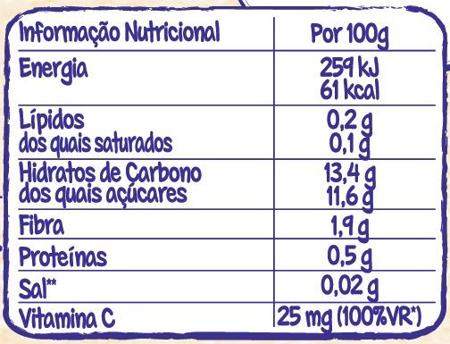 informação nutricional nestle 7 frutos