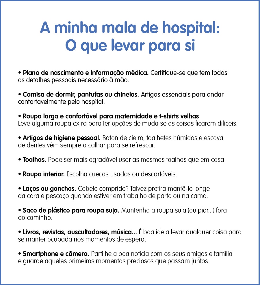 o que levar na mala do hospital