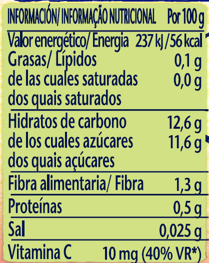 tabela nutricional pacotinho maçã banana morango