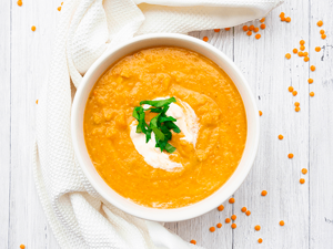 sopa de cenoura com coelho