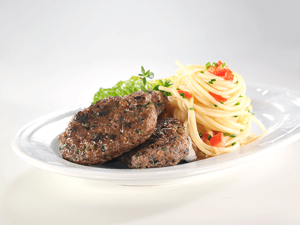 Hamburgueres de Peru com Esparguete Hamburgueres de Peru com Esparguete