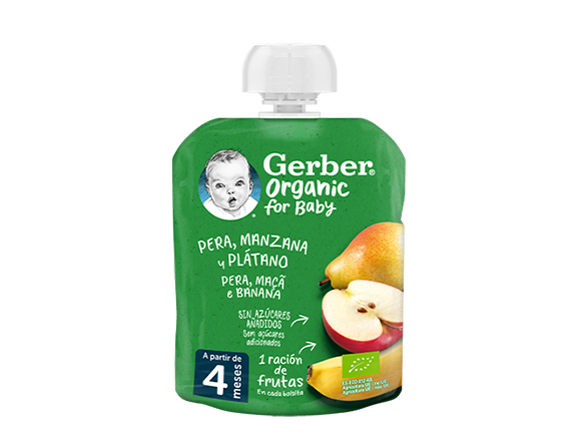 Fruta para Bebé GERBER Organic Pera, Maçã e Banana