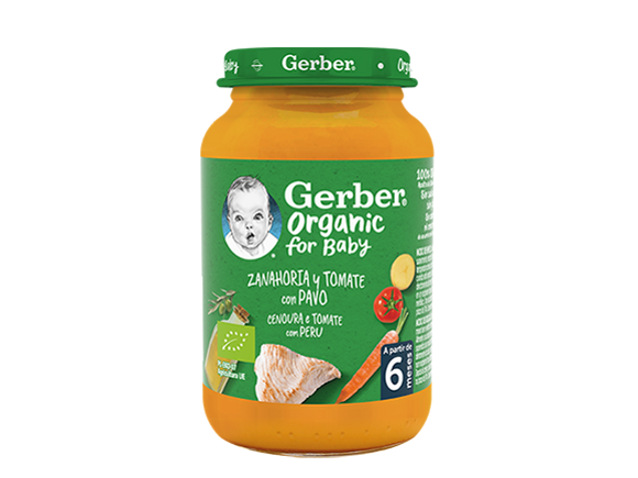 Refeição para Bebé GERBER Organic Cenoura e Tomate com Peru