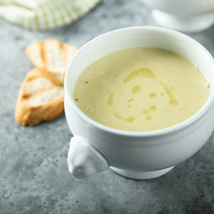 Puré de Alho Francês e Coentros com Peru
