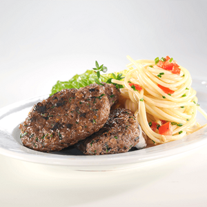 Hamburgueres de Peru com Esparguete