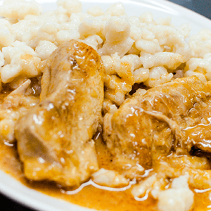 Coelho no Forno com Arroz