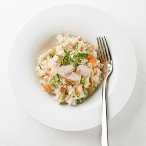 Risoto Cremoso de Frango e Alho Francês Risoto Cremoso de Frango e Alho Francês