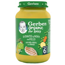 Refeição para Bebé GERBER Organic Ervilhas e Batatas com Frango