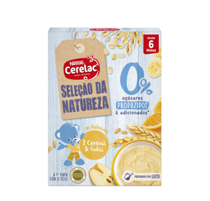 CERELAC Seleção da Natureza 0% Açúcares 8 Cereais & Frutas CERELAC Seleção da Natureza 0% Açúcares 8 Cereais & Frutas