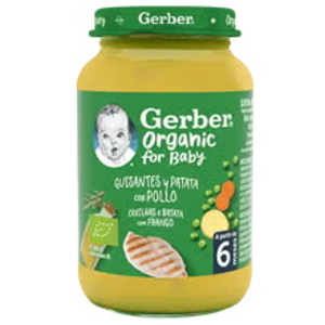 Refeição para Bebé GERBER Organic Ervilhas e Batatas com Frango