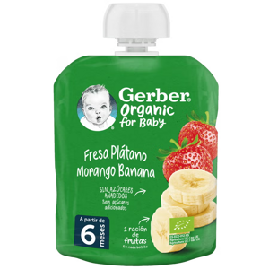 Fruta para Bebé GERBER Organic Morango Banana