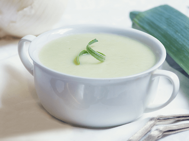 Creme de Curgete e Cebolinho com Vitela