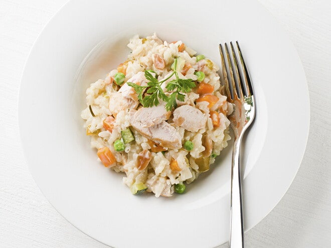Risoto Cremoso de Frango e Alho Francês Risoto Cremoso de Frango e Alho Francês