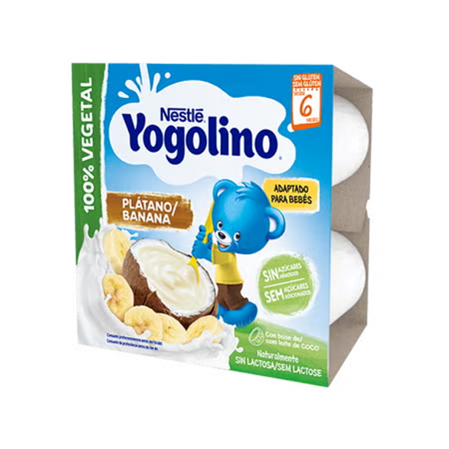 Copinhos YOGOLINO 100% Vegetal Banana 0% Açúcares Adicionados 