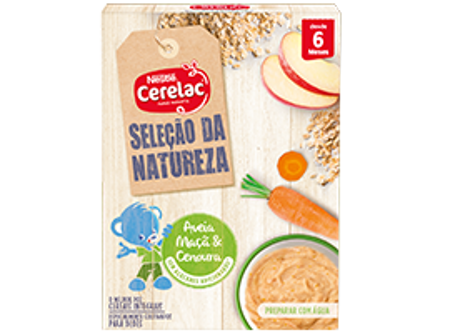 Cerelac aveia maçã cenoura frontal Cerelac aveia maçã cenoura frontal