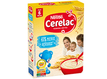 Farinha láctea 40% menos açúcares Cerelac menor