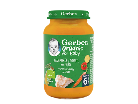 Refeição para Bebé GERBER Organic Cenoura e Tomate com Peru