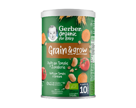GERBER Organic Puffs Tomate Cenoura 35g GERBER Organic Puffs Tomate Cenoura 35g