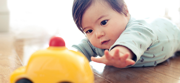 Atividade para bebés com brinquedos