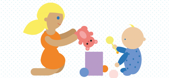 Jogos de bebé com brinquedos e caixa Jogos de bebé com brinquedos e caixa