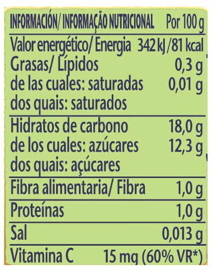 tabela nutricional Saqueta de Fruta NESTlÉ Banana Laranja tabela nutricional Saqueta de Fruta NESTlÉ Banana Laranja