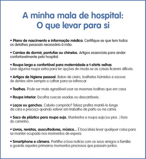 o que levar na mala do hospital