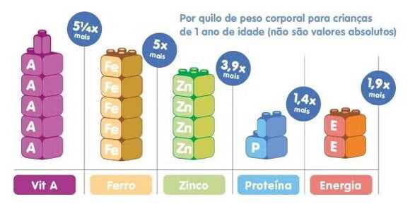 necessidades nutricionais bebés