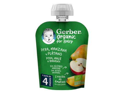 Fruta biológica para Bebé GERBER Organic Maçã Banana